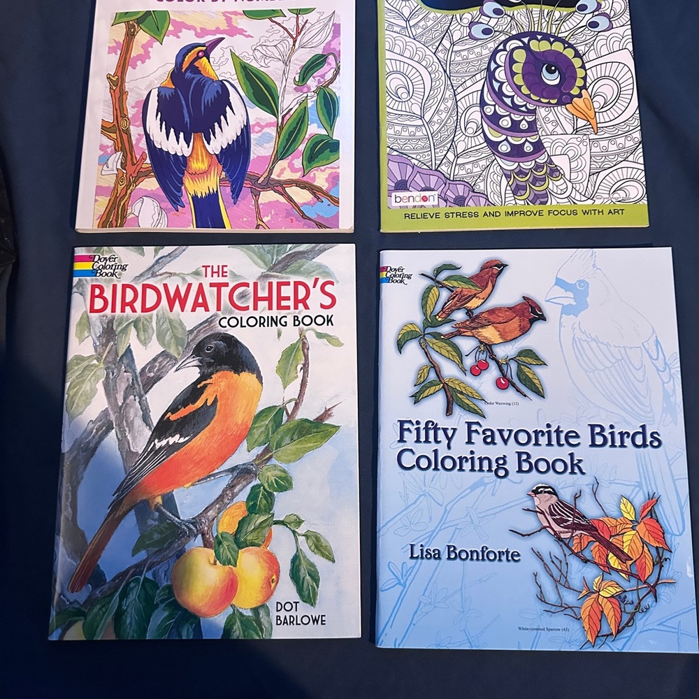 Black and Orange Birdwatching Book Collection